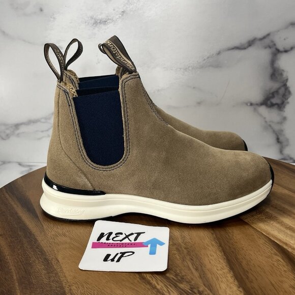 Blundstone Chelsea Ankle Boots Women Tan Sand Navy 2146 Sneaker Suede UK 4 US 7 - Picture 3 of 11